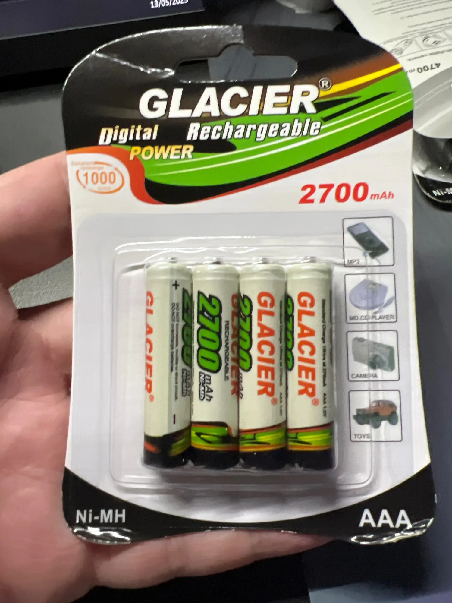 SKYTUR Conjunto de Pilhas Verdes AAA com 4 Unidades Recarregaveis 2700mAh Ni-MH - ENVIO RÁPIDO PARA TODO O BRASIL photo review