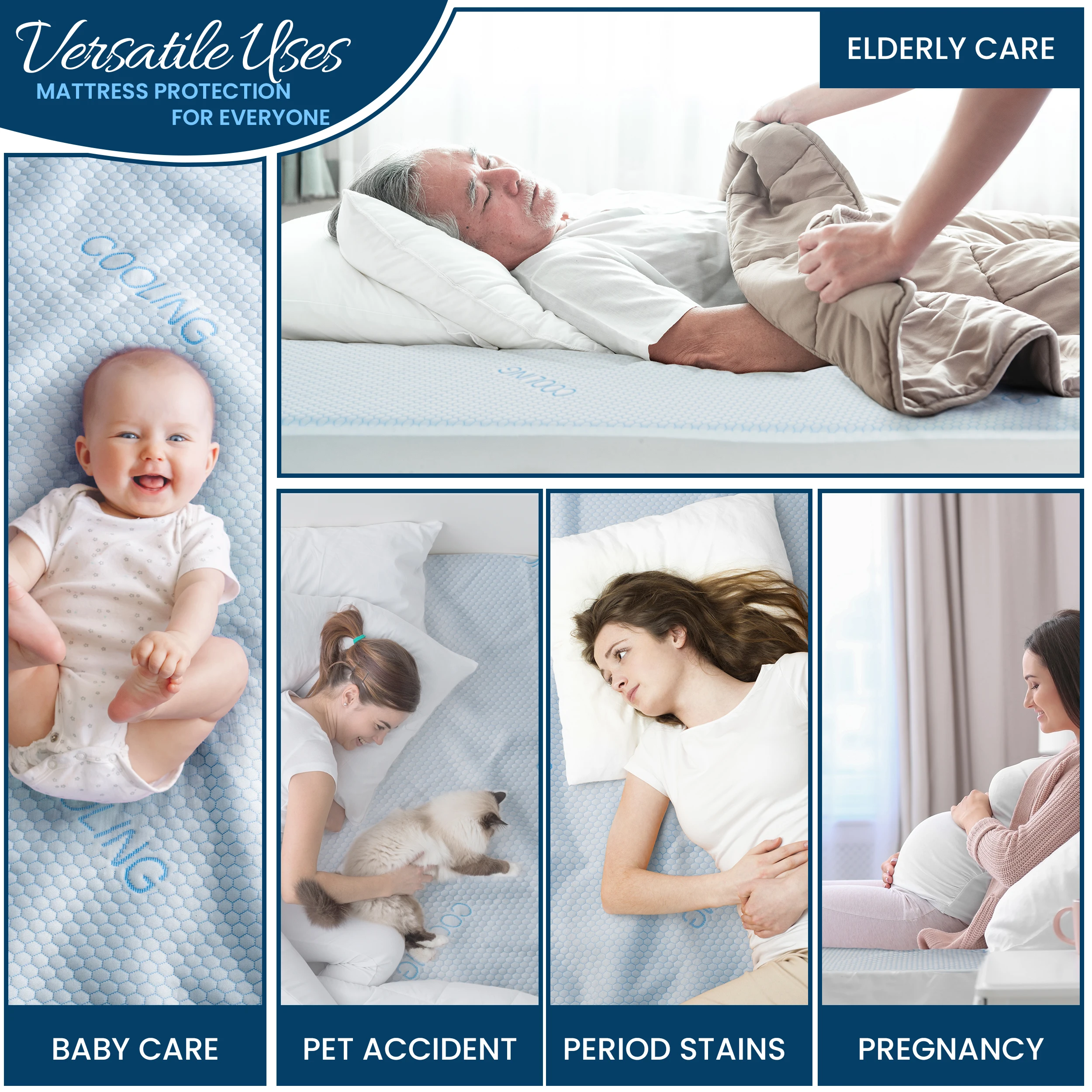 Lux Décor Cooling Waterproof Mattress Protector – Lightweight, Breathable Deep Pocket Cover 6