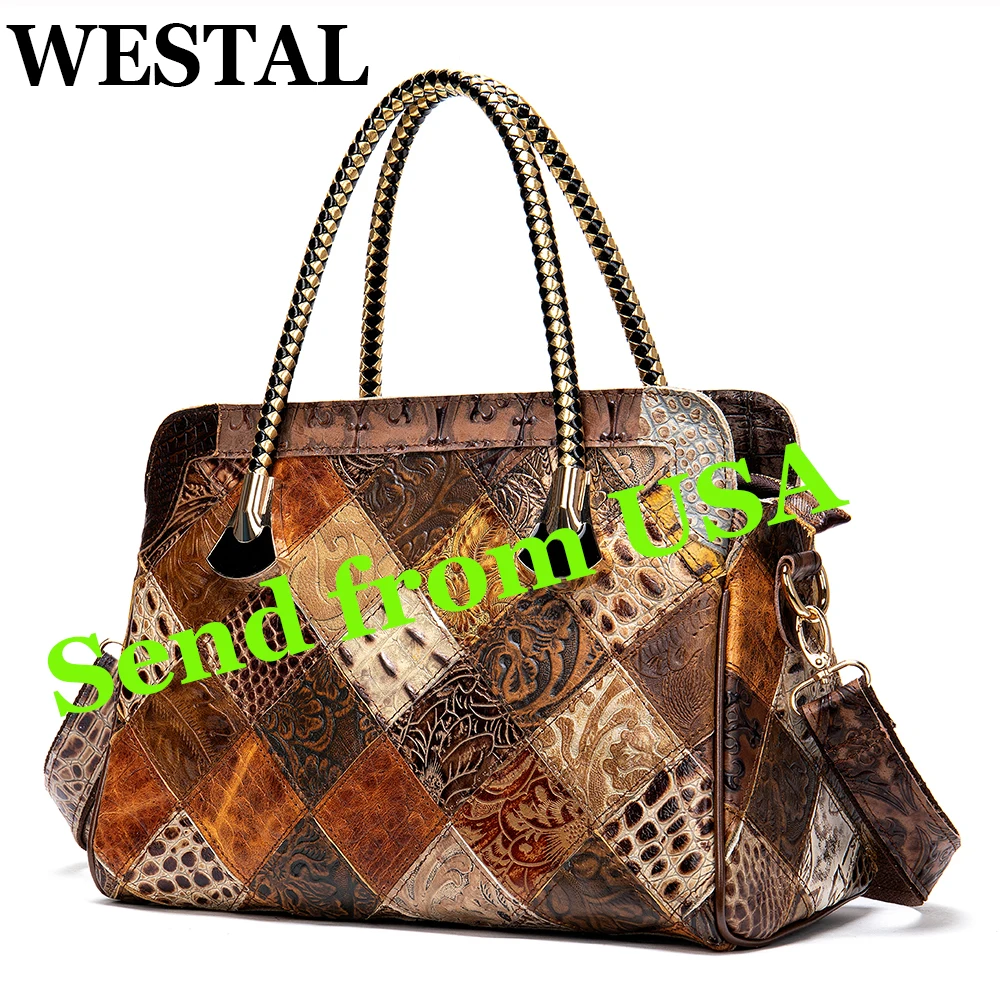 WESTAL-Bolso hombro de bolsas de diseñador cuero auténtica bolsos de marca, Vintage, de cuero, bolso con asa de calidad, 498 - AliExpress