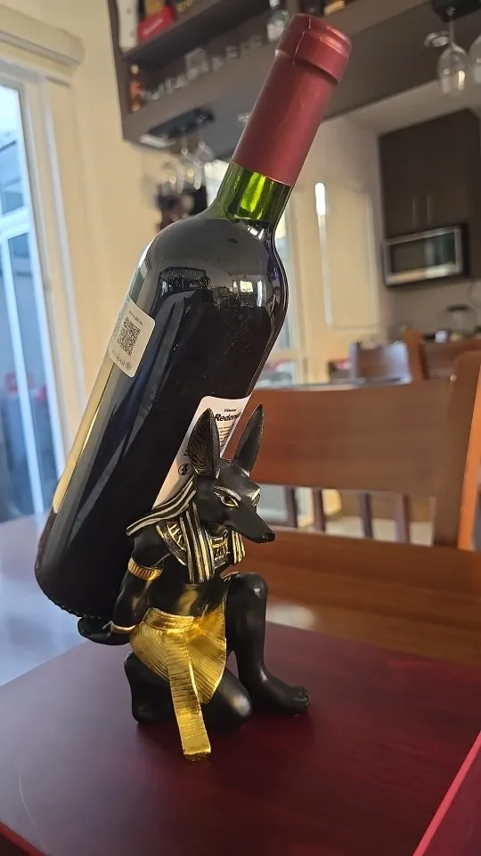 Divine Guardian: Resin Anubis Wine Rack for Unique Home Decor photo review