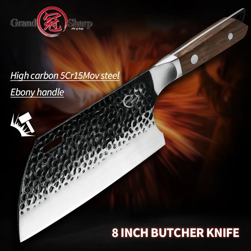 

Китайский Мясницкий шеф-повара Grandsharp из высокоуглеродистой стали кухонный нож инструменты для приготовления мяса овощей мясника ножи шеф-повара