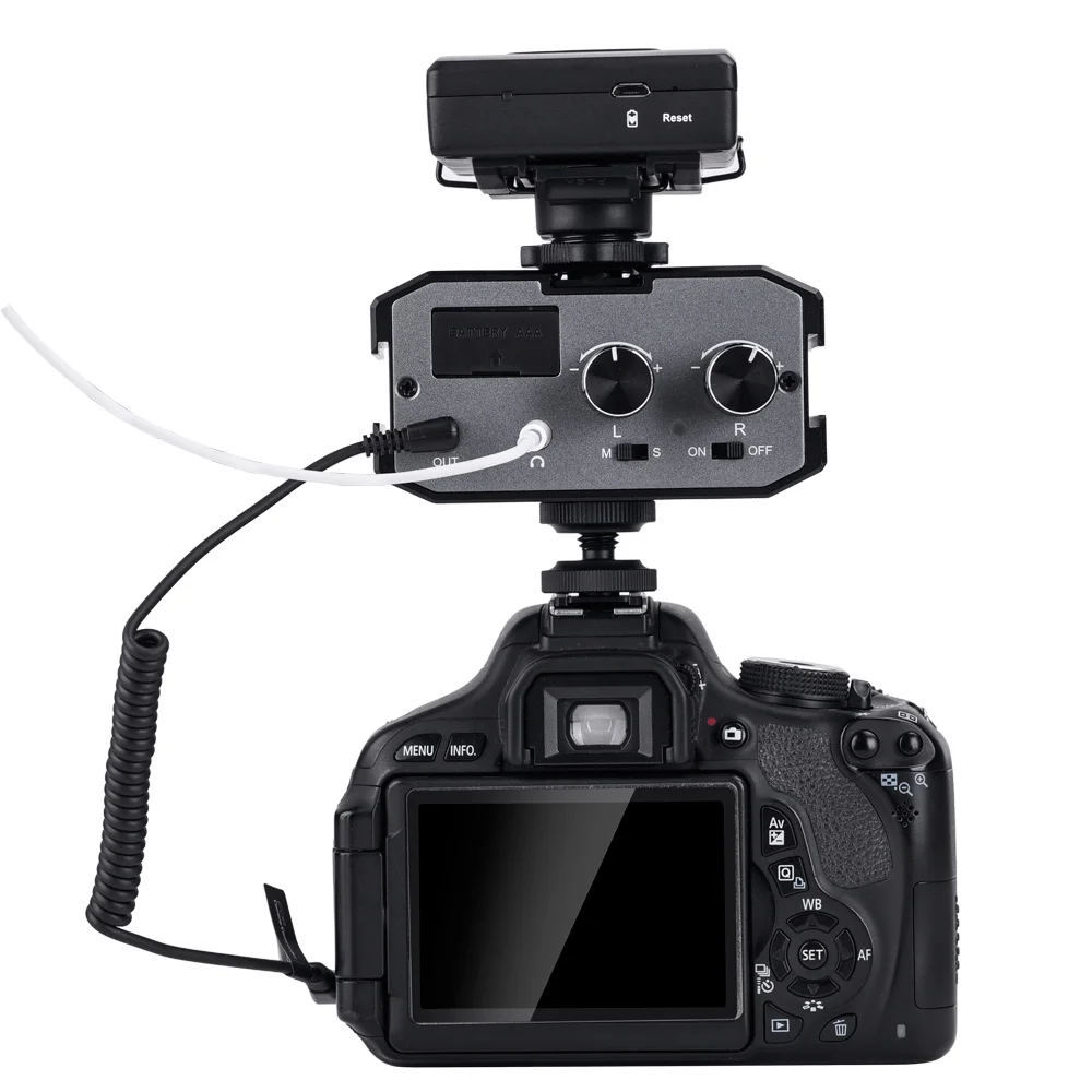 CVM-AX1 DSLR Audio Adapter Microphone Audio Mixer Adapter with Real-time Monitor
