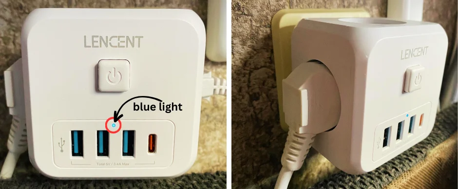PD fast charger travel adapter EU socket divider switch usb QC non-blocking cube photo review