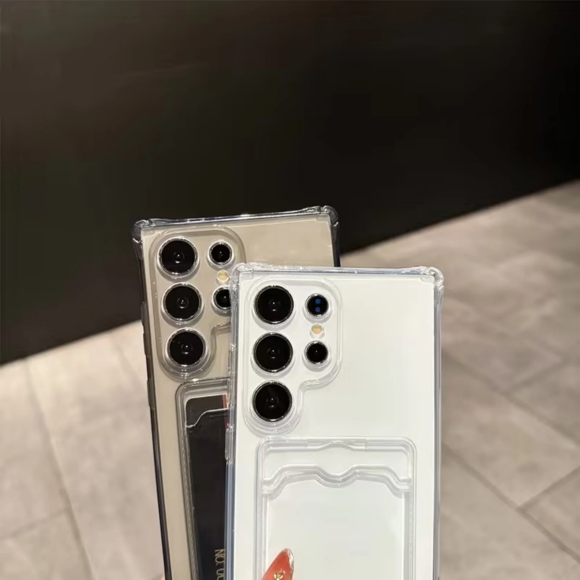 Durable Clear Silicone Card Holder Phone Case - Shockproof & Soft Design