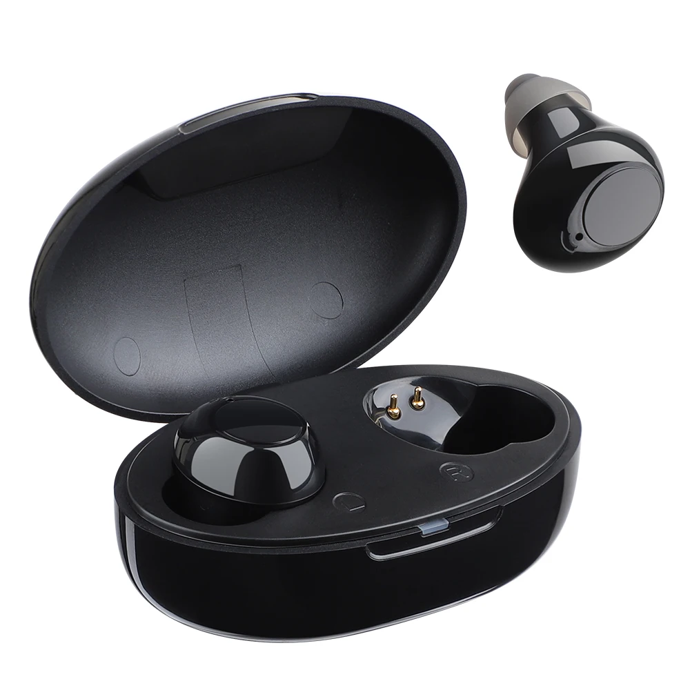 Intelligent Hearing Aid Low-Noise Wide-Frequency Ear Care Sound Amplifier with Charger Box Elderly In-Ear Deaf Mini Hearing Aid