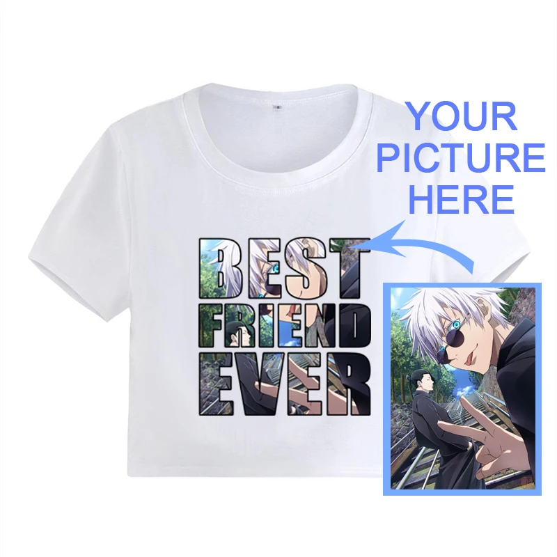 

BEST FRIEND EVER T Shirt Customize Picture Print Crop Tops DIY Custom Graphic Y2K Baby Tees Streetwear Fashion Women's Tshirt