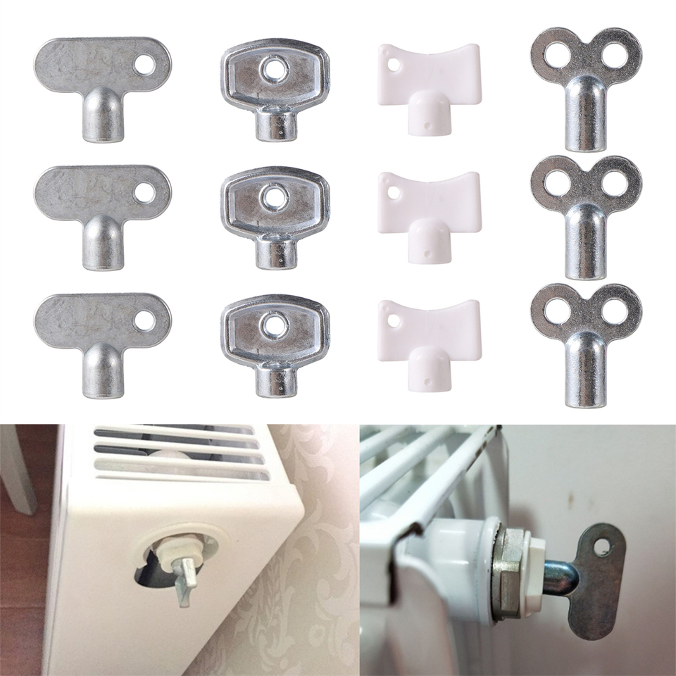 4 Kinds Radiator Exhaust Valve Key Connector Zinc Alloy Hand-Tight Exhaust Switch Square Pneumatic Valve Radiator Accessories