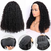 Demi-perruque cheveux humains crépus bouclés sans colle perruque cheveux humains prêt à porter 3 en 1 demi perruque avec cordon 250 densité bouclée demi-perruque 2