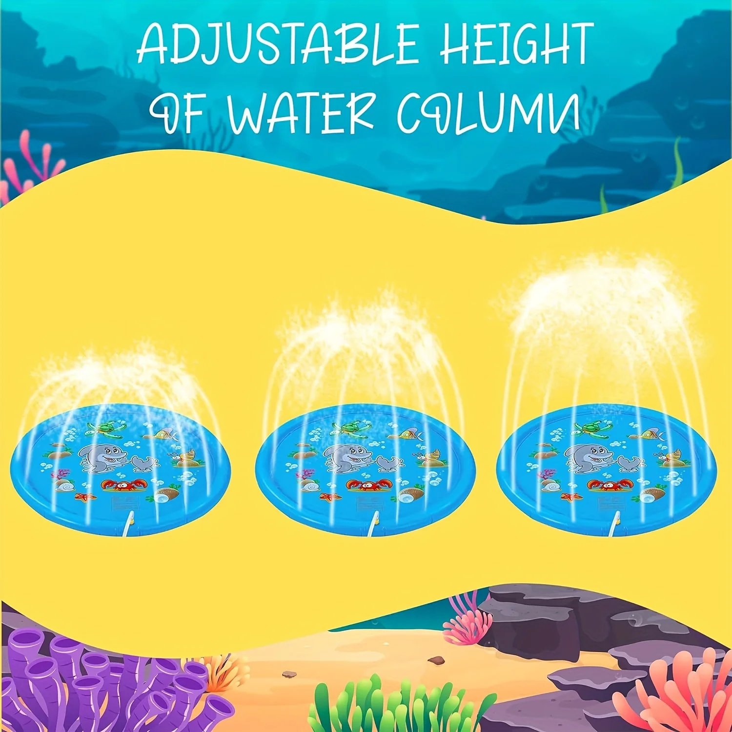 Durable PVC Quick-Inflate Water Spray Play Mat Splash-Proof Fun for Outdoor Lawns Large Sun-Resistant Kids Pet Play Area Summer