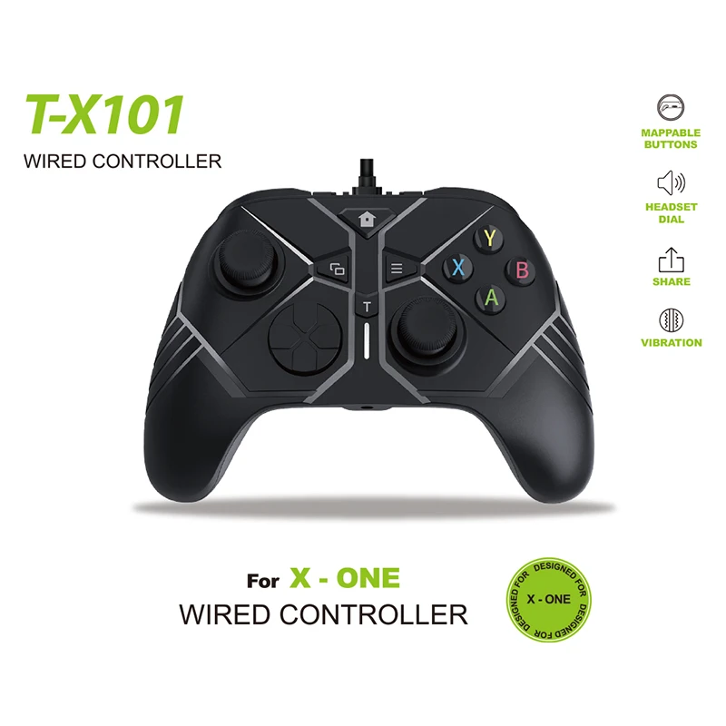 Zytx101 Wired Controller Dual Vibration Motor For Xbox One Series X/s