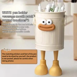 Charming Cartoon Pen Holder - Stylish Desk Accessory with Ample Storage (WHITE)