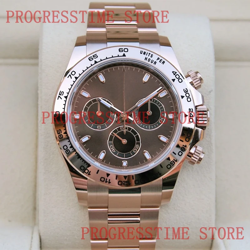 

Men's Mechanical Watch Clean Factory Daytona 116505 Aftermarket Watch Parts Chocolate Dial RG Bracelet For SA4130 Movement