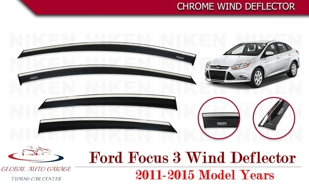 

Хромированный дождевик для хэтчбека FORD FOCUS 3, 2011, 2012, 2013, 2014, 2016, 2017, 2018, автомобильные солнцезащитные шторы