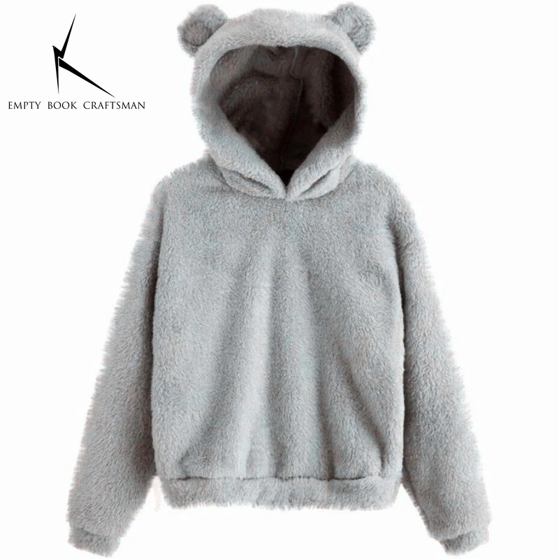 thumbnail image 1 of Otoño Invierno sudaderas con capucha de mujer de invierno de manga larga con orejas de conejo sudadera Linda felpa cálida Casual Sudadera con capucha Tops, 1 of 5