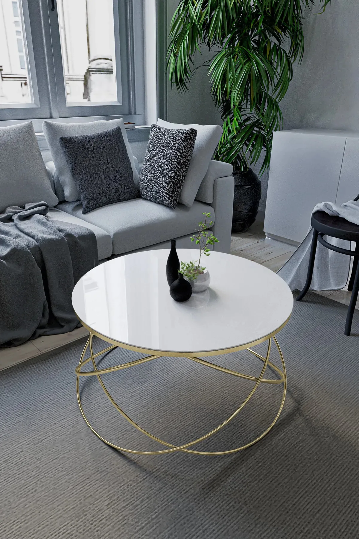PLANET MODEL COFFEE TABLE GOLD SILVER BLACK LEG BRONZE AND WHITE MIRROR GLASS DINING TABLE MODERN STYLISH APPEARANCE TABLE