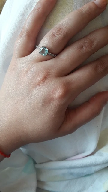 Fyrkantig Blå Serie Sten Kvinnor Ringar Enkel Minimalistisk Pinky Tillbehör Ringband Elegant Förlovningssmycke Ringar