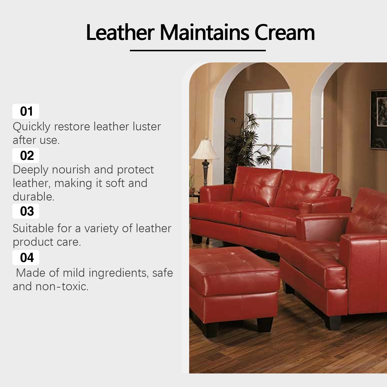 Leather Care Cream for Car Interior and Furniture