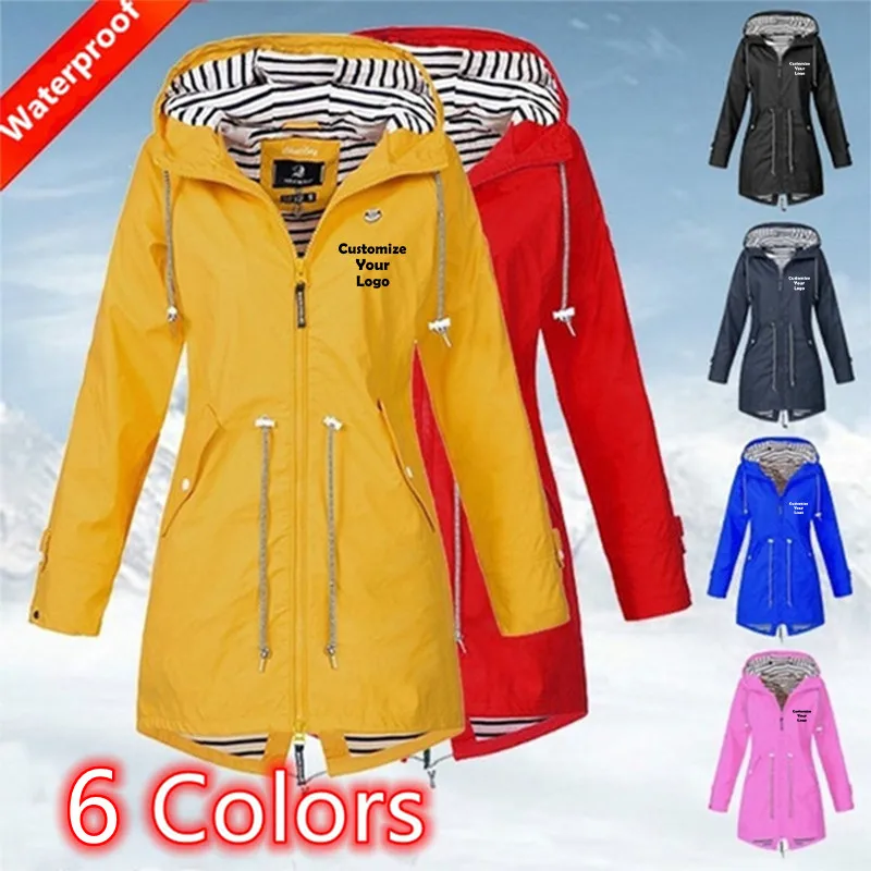 Customized Women Outdoor  Jacket Casual Loose Hooded Windproof Windbreaker Climbing Jackets Coat For All Seasons men hiking windbreaker outdoor windproof waterproof breathable hooded coat casual quick drying military tactical bomber jacket