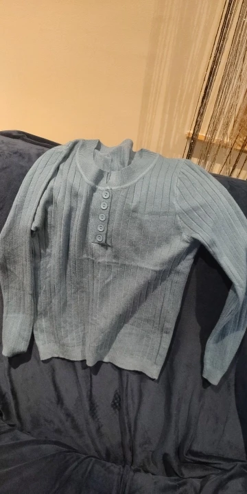 Knitted Women Sweater Button O-neck Pullovers Spring Autumn Basic Sweaters for Female Pullover Slim Solid Bold Stripes Tops photo review