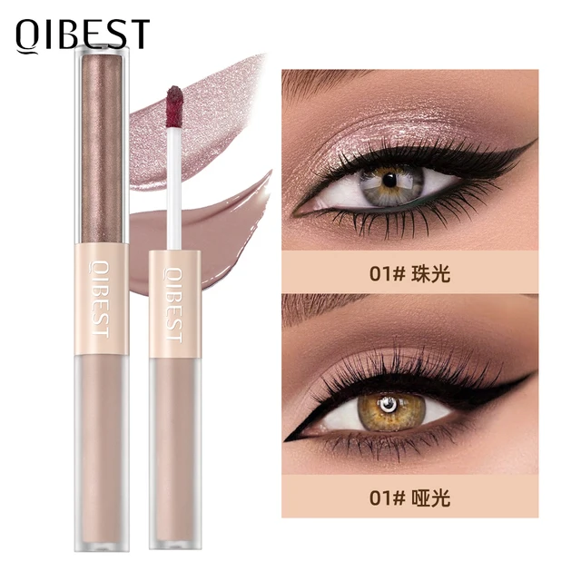 Double Ended Liquid Eyeshadow Glitter Pearlescent Liquid Eye Eyeshadow Eyeliner Silkworm Pencil Long-lasting Shiny Eye Makeup
