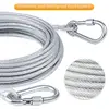 Heavy-Duty Reflective Dog Tie-Out Cable, 250 lbs Capacity - Stainless Steel with Swivel Snap Hooks - Ideal for Outdoor, Yard & C 2