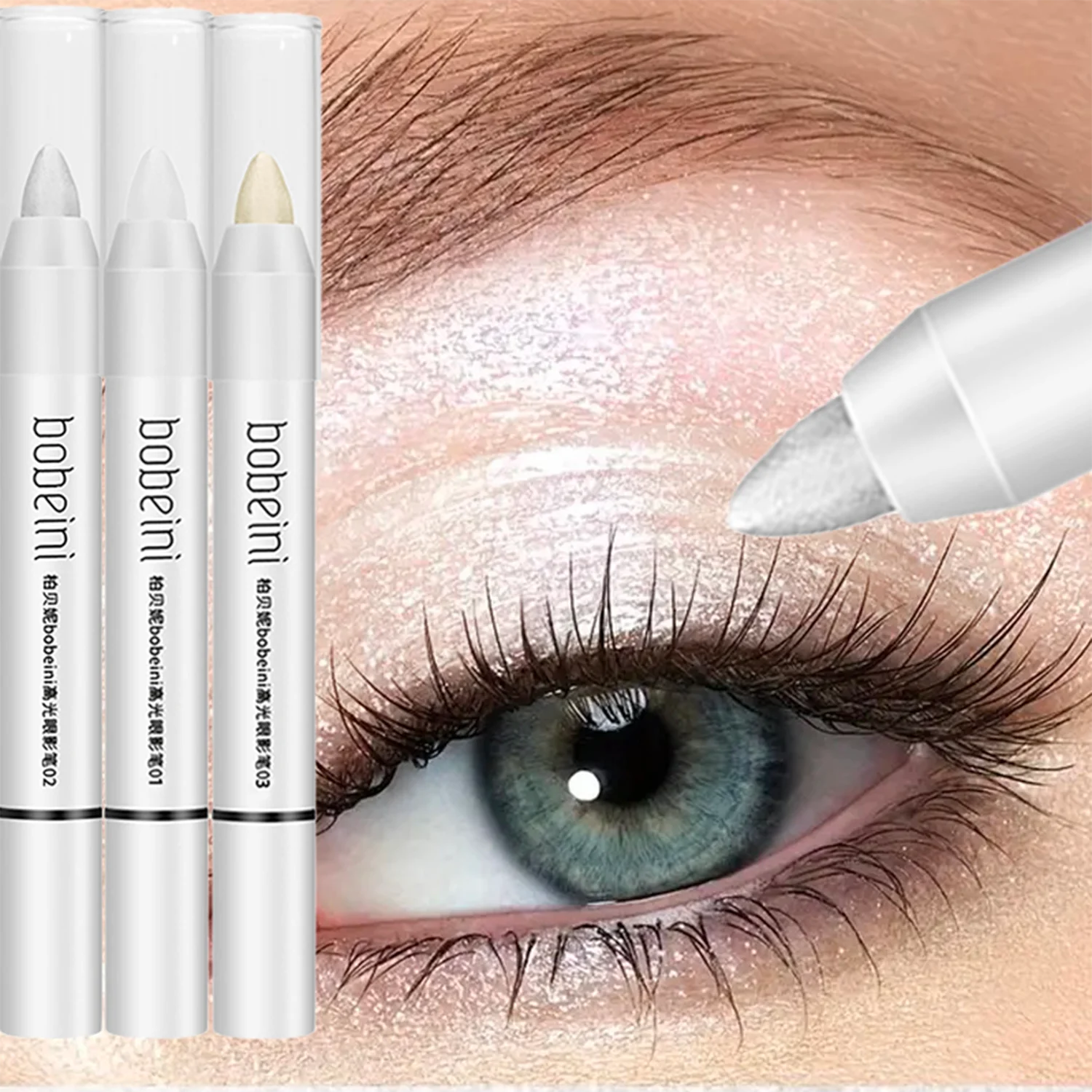 Highlight Eyeshadow Pencil – Waterproof, High-Pigment, Crease-Proof, Matte & Shimmer, One-Swipe Glow for Daily, Party makeup 1