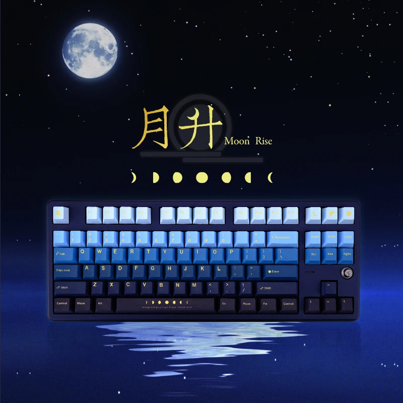 Moonrise Keycaps para Teclado Mecânico Moon Rise Keycap Sub Corante de Lados Pbt Perfil Cereja Interruptor mx com Espaçador 7u 134 Teclas