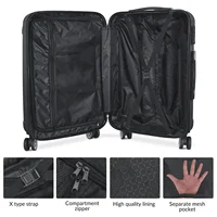 Rosahqnda Ensemble de valises 3 pièces, serrure, étui rigide TSA, ensemble de valises à double rouleau, chariots à bagages à main (ensemble M/L/XL) 3
