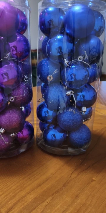 24 Uds. Bolas de Navidad de 3/4/6CM, bola grande, adornos colgantes para árbol de Navidad para decoración de fiesta, accesorios de regalos de Navidad de Año Nuevo 2025 photo review