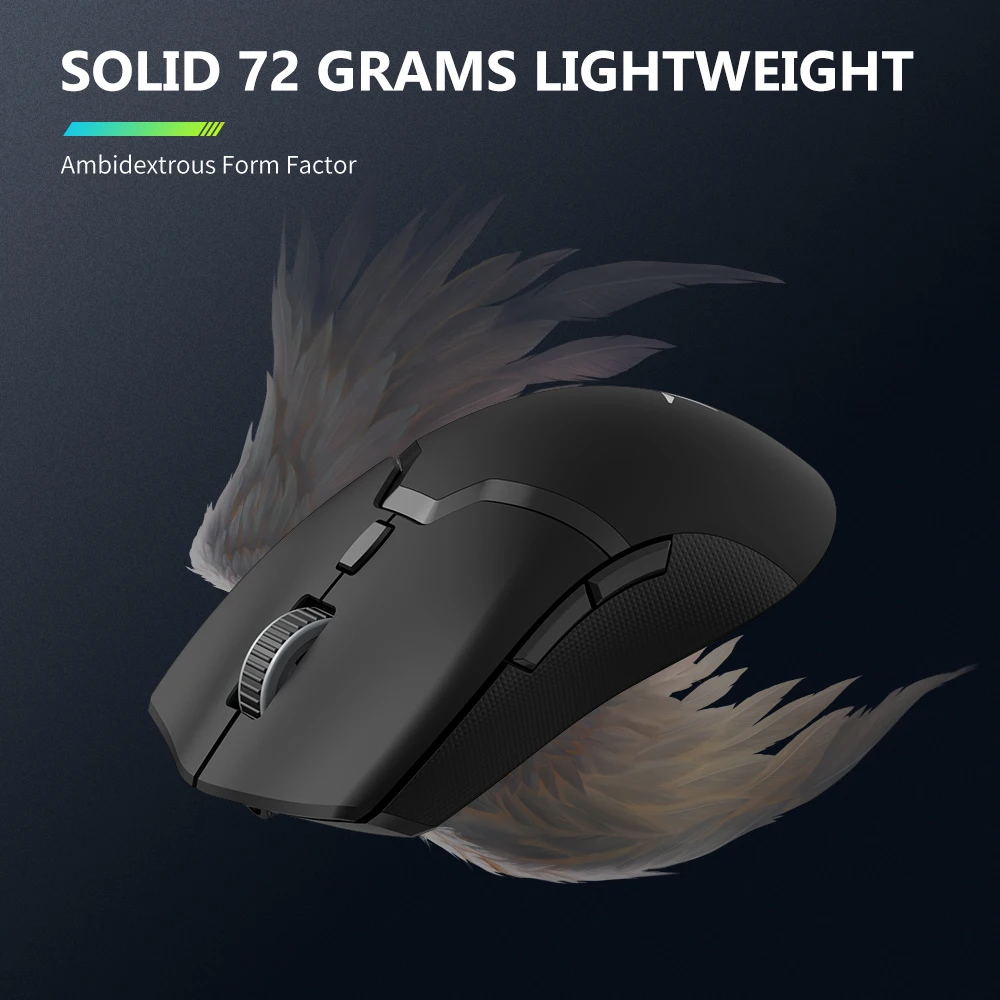 Delux M800 Pro Paw3395 Mouse Gamer sem Fio Conexão Bluetooth Tri-mode 26000dpi Huano Rosa Ponto Macro Programável para Jogadores de pc - Imagem 2