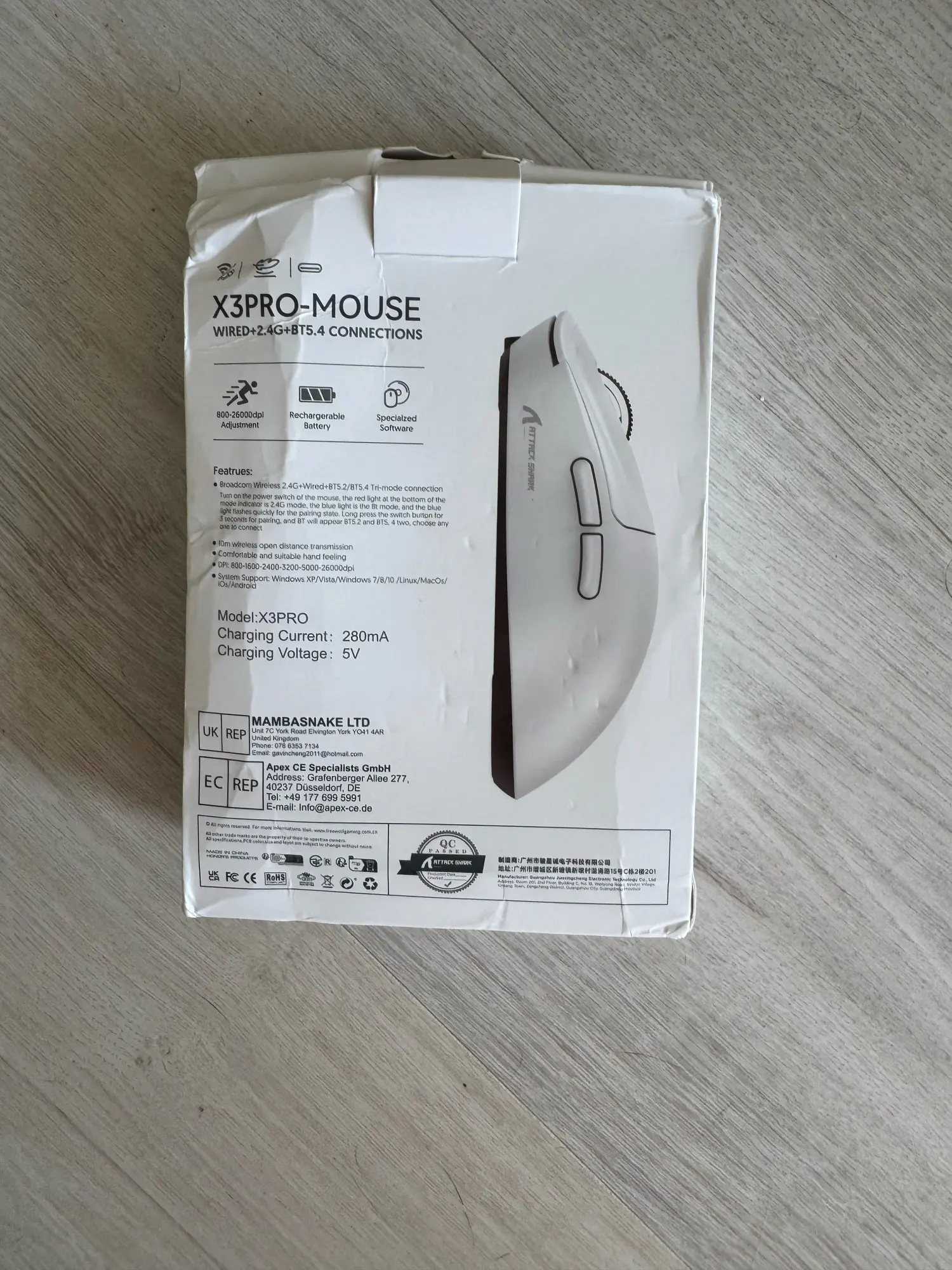 Attack Shark X3Pro Wireless Gaming Mouse 26000DPI Tri-Mode photo review