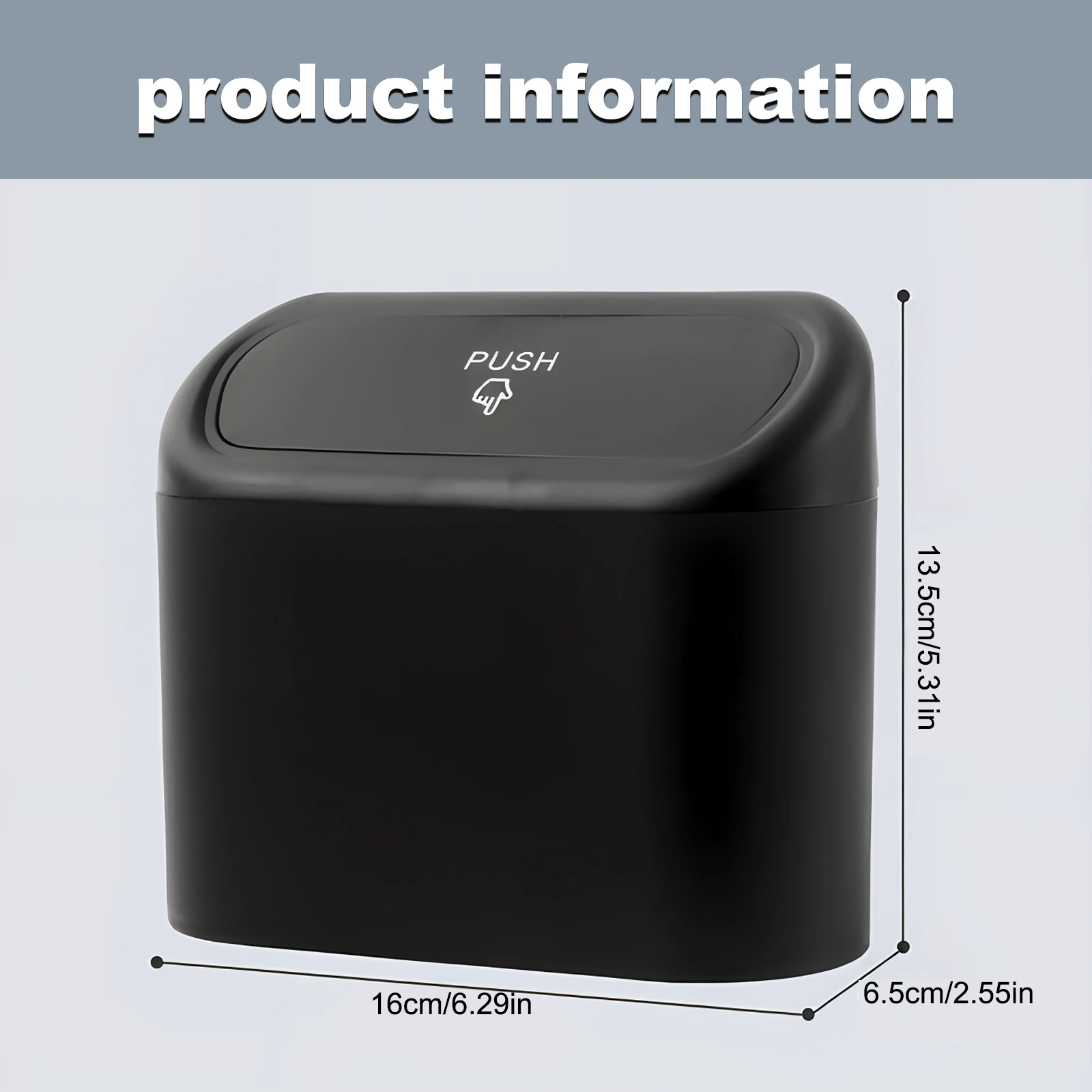 1 Packs Car Trash Can With Lid, Car Garbage Can, Trash Can For Back Seat, Portable Hanging Mini Cancar, For Auto Offic