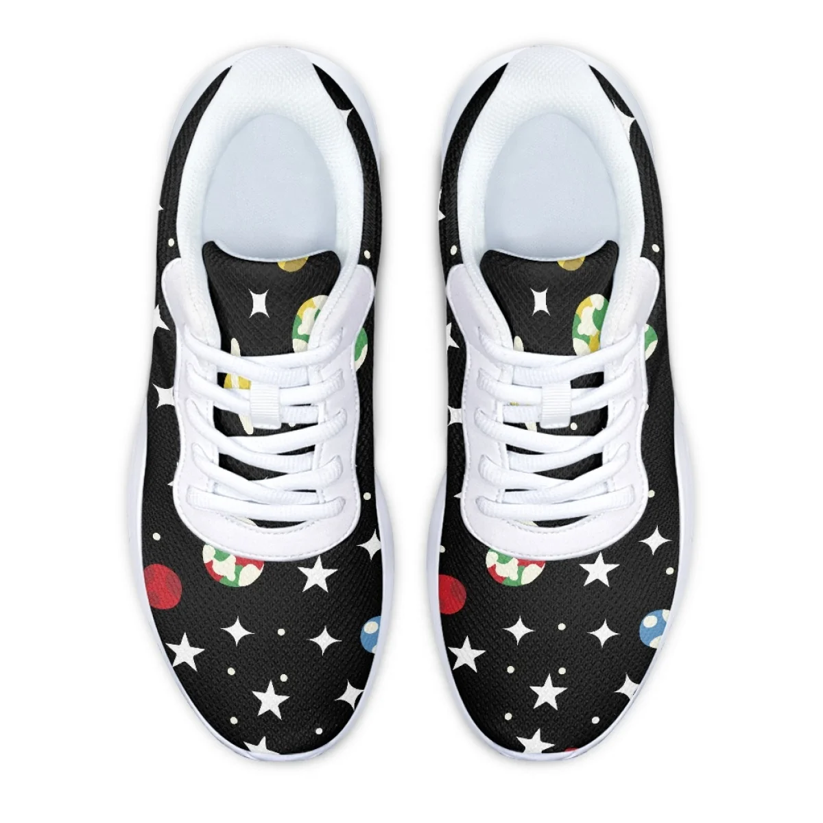 Cartoon Universe Space Pattern Women's Durable Sneaker Wear-resistant Cozy Outdoor Running Shoes Lightweight Breathable Flats