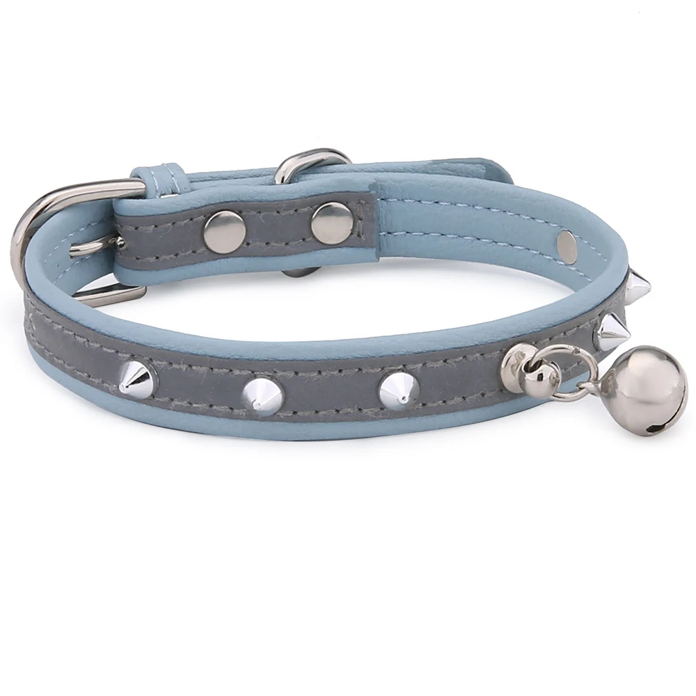 

50 Pcs Reflective Rivet Pendant Four- Color Cat Bell Collar Anti- Bite Dog Collar