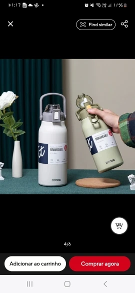 Garrafa Térmica de Viagem Aço Inox 1,0L Litro Água Café com Alça Camping Trilha Acampamento photo review