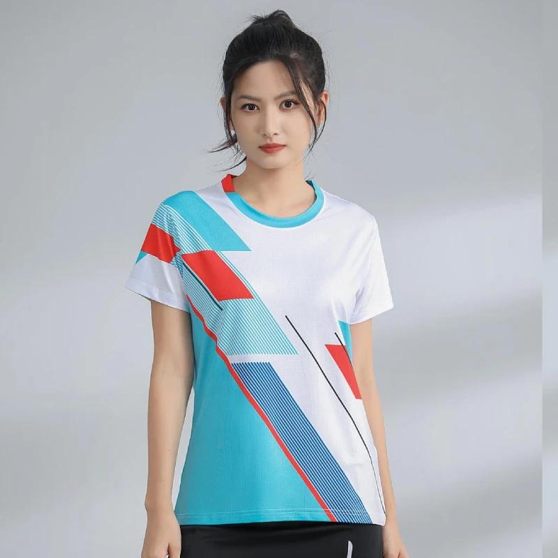 Women Badminton Table Tennis Sports T Shirt For Girls Outdoor Run Fitness Short Sleeve Tops Summer Casual O-neck Quick Dry Tee