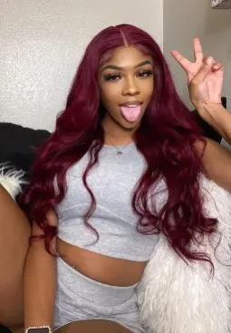 QueenVirginRemy 99J Lace Closure Body Wave Wig 5x5 And 13x4 HD Lace Frontal Burgundy Wigs Human Hair Wigs Glueless Wigs photo review