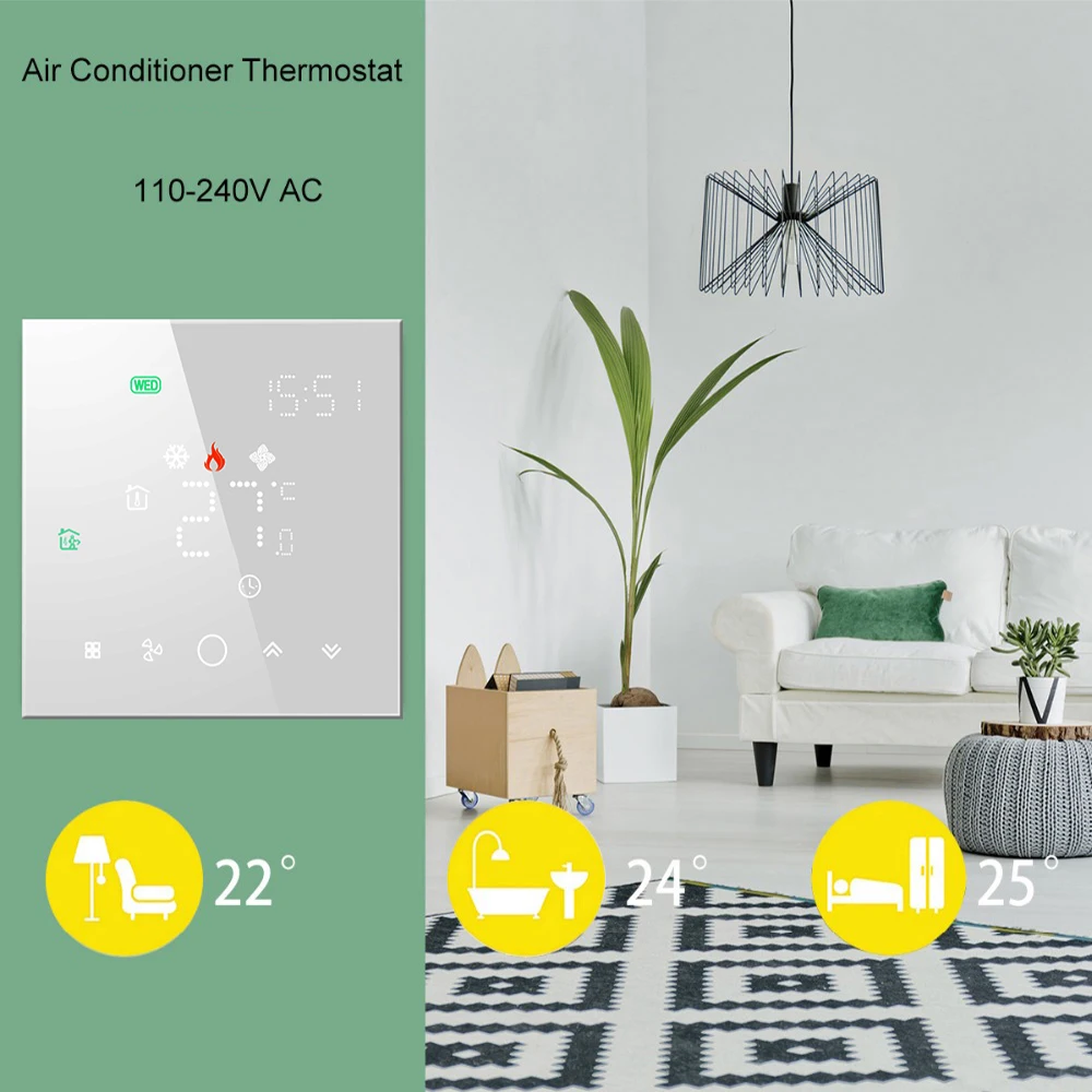 Qiumi Smart Wifi Thermostat Air Conditioning Temperature Controller Works with Alexa Google Home