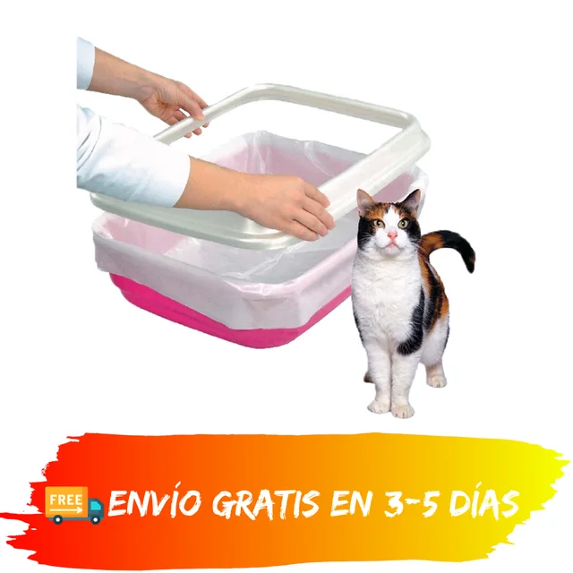 ARQUIVET Rollo de 8 bolsas para arenero gato - Bolsas areneros para gatos -  Forro para bandejas higiénicas gatos - Bolsas de basura, caca, excrementos  para gatos - Bolsas recambio - 50 x 38,5 cm : : Productos para  mascotas