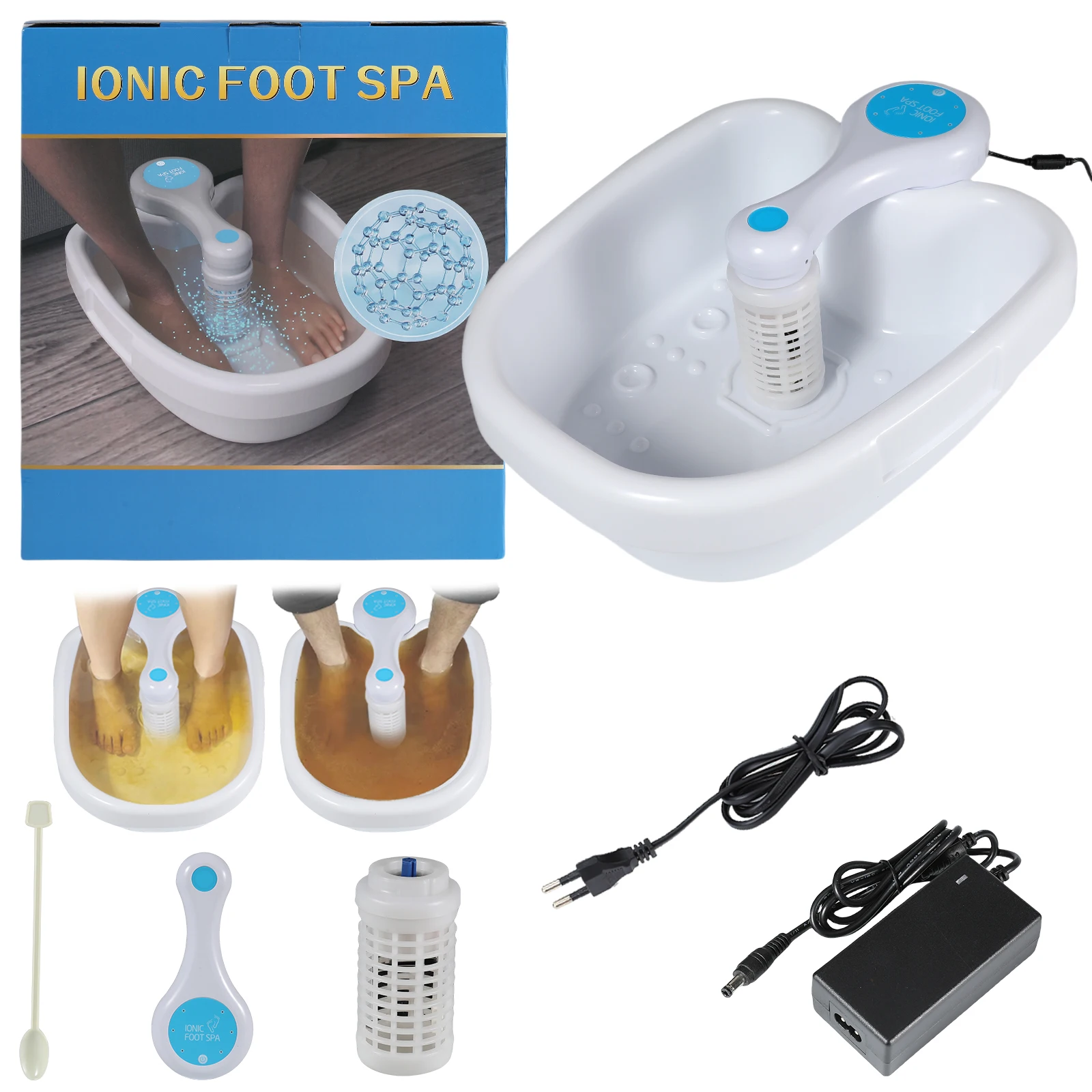 Macchina per massaggio ai piedi disintossicante ionico con bacino elettrico per piedi spa massaggiatore per bagno tessuti profondi puliti vibranti Array per la cura delle vibrazioni