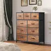 9-Drawer Dresser, Fabric Storage Tower Organizer for Living Room, Hallway, Sturdy Steel Frame, Wooden Top, Easy Pull Fabric Bins 2