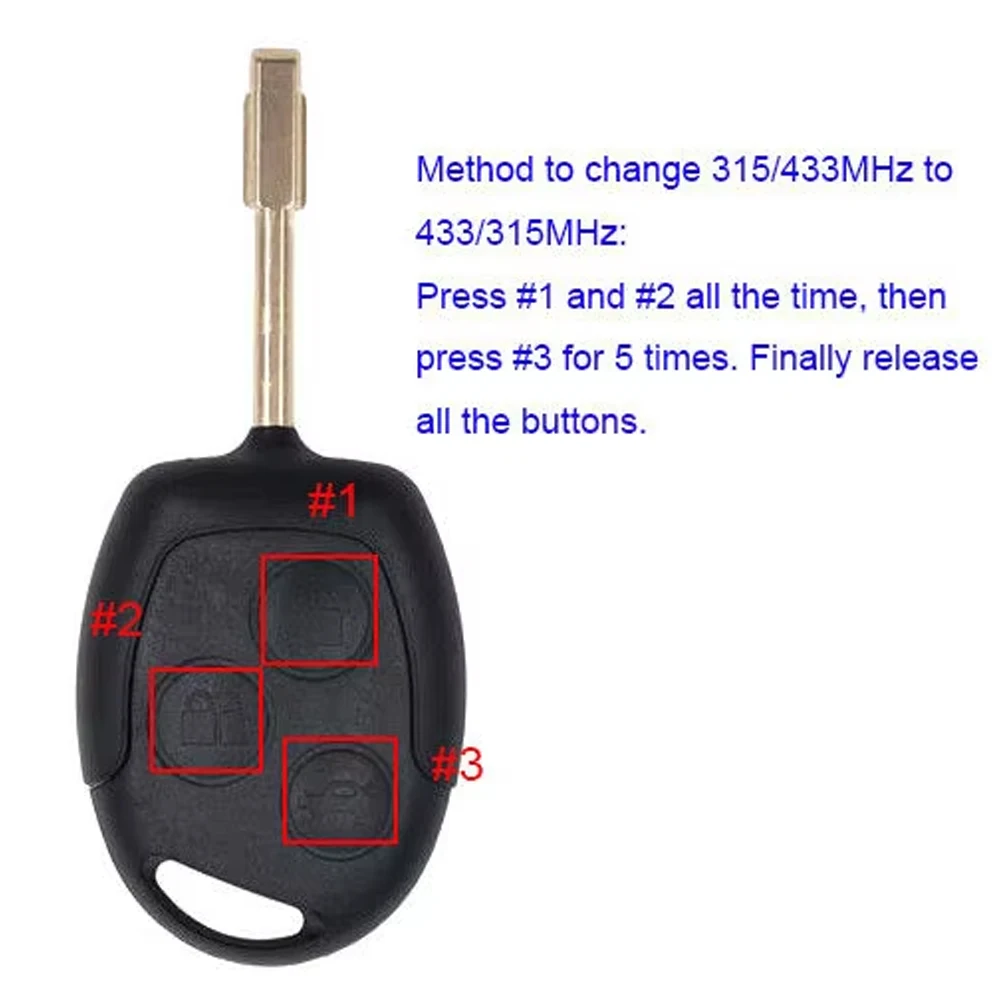 KEYECU KR55WK47899 Remote Key Fob for Ford Focus Transit Connect 2010 2011 2012 2013 433MHz 4D60/ 4D63 FO21 164-R8042 164-R8039