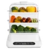 Food Steamer 3 Tier 16QT Electric Vegetable Steamer with Keep Warm and Timer Multifunctional Digital Steamer (800W) 1