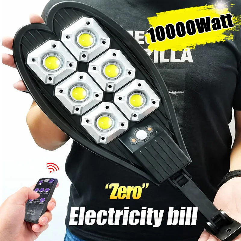 10000Watt 108COB LED Solar Lamp Outdoor Powered Spotlight Powerful Solar Street light PIR Motion Sensor Garden Light LED Lamp Solar Garden Lights LED Street Lamp