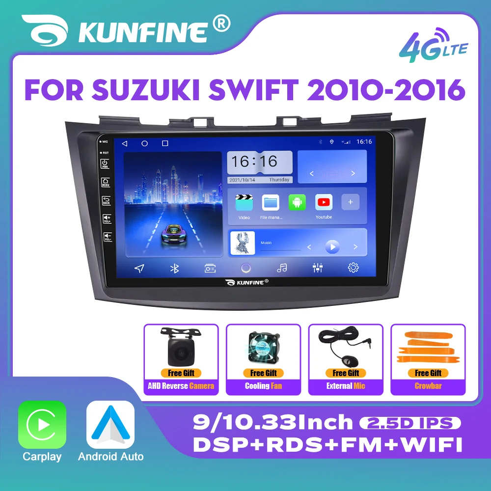 Autoradio Android pour Suzuki SWIFT 2010-2016, Octa Core, Stéréo, DVD, Navigation GPS, Lecteur, Limitation, Auto Carplay, 2Din