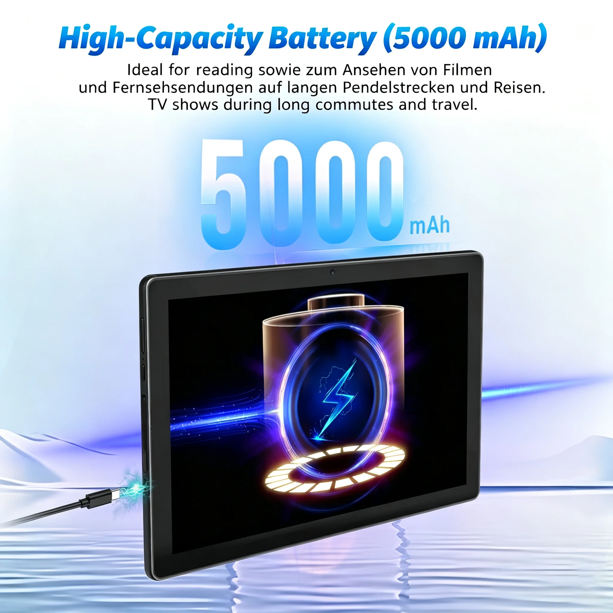 10.1 Inch Tablet Android 15 OS GMS Certified Tablets 2.0 GHz 20GB RAM 64GB ROM 1TB Expand WiFi 6 Bluetooth 5.4 Dual Camera