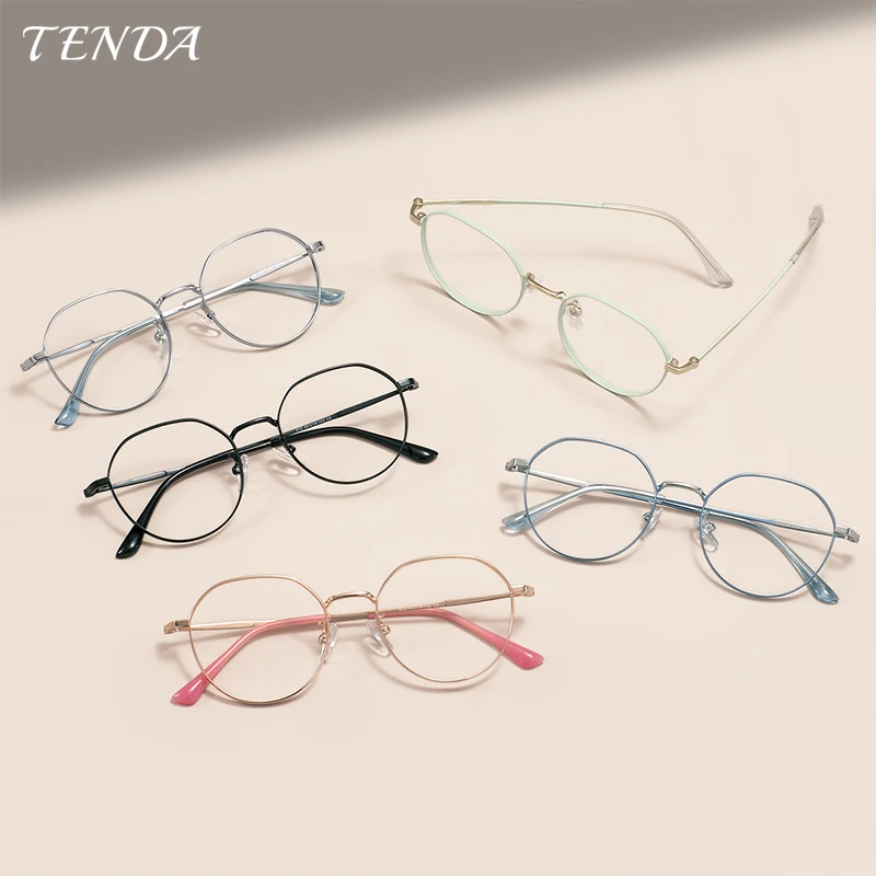 

Colorful Men And Women Metal Oval Full Rim Glasses Frames For Prescription Lenses