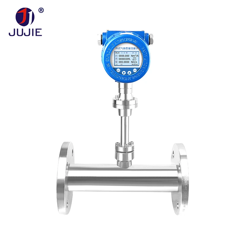 Thermal Mass Flowmeter Flow Meters for Natural Gas Hydrogen Oxygen Nitrogen Compressed Air RS485 4-20mA