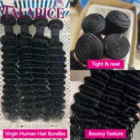 Vague Profonde Tissage Cheveux Humains 15A Non Traités Brésiliens 100% Cheveux Humains Pour Les Femmes 1/3/4 PCS Deep Wave Extensions Cheveux Bruts Livrasion 3 Jours France 3