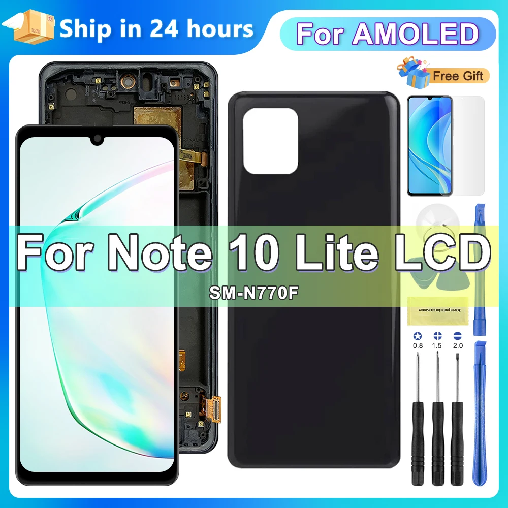 AMOLED Screen For Samsung Galaxy Note 10 Lite N770 N770F LCD Display Digitizer Touch Screen for Samsung Note 10 Lite Replacement